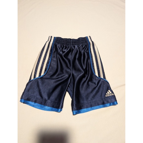 adidas Other - Adidas Navy Blue 3-Stripe Athletic Shorts Toddler Boys Size 3T Gold Logo